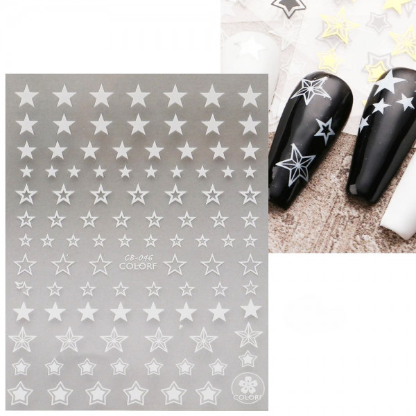 Nail Sticker Sterne Weiss