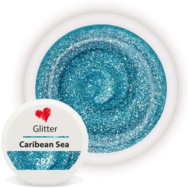 Glitter Farbgel 297 Caribean Sea