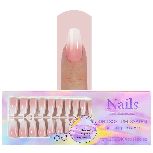 Ballerina Babyboomer Press-On Tips soft gel