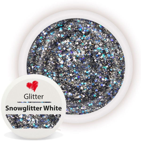 Glitter Farbgel Snowglitter White weiss