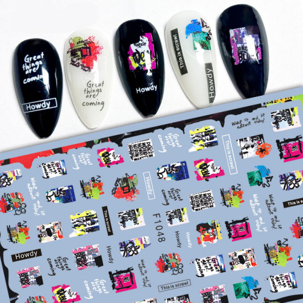 Nail Sticker Abstrakt nailart schrift