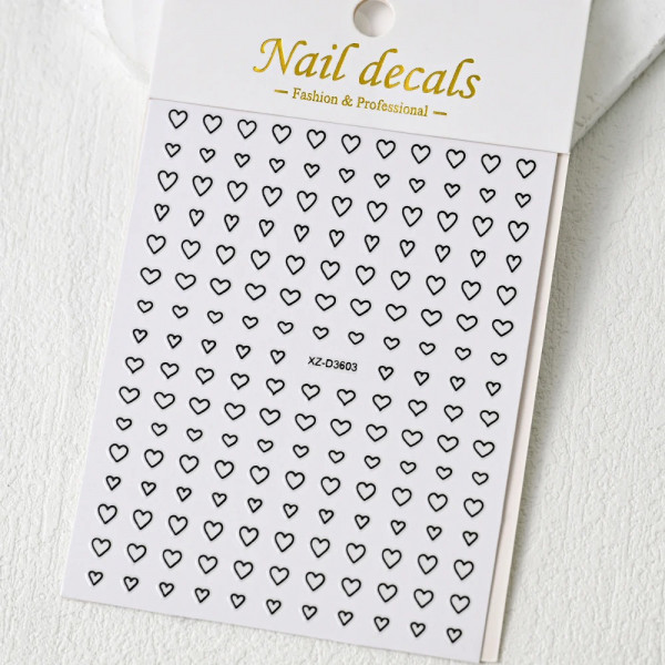 Nail Sticker Herzen schwarz