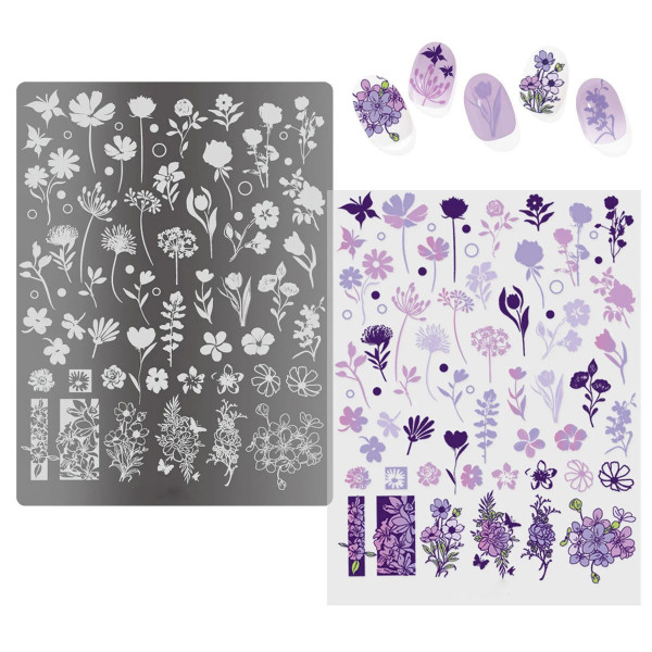 Stamping Schablone blumen stempelplatte