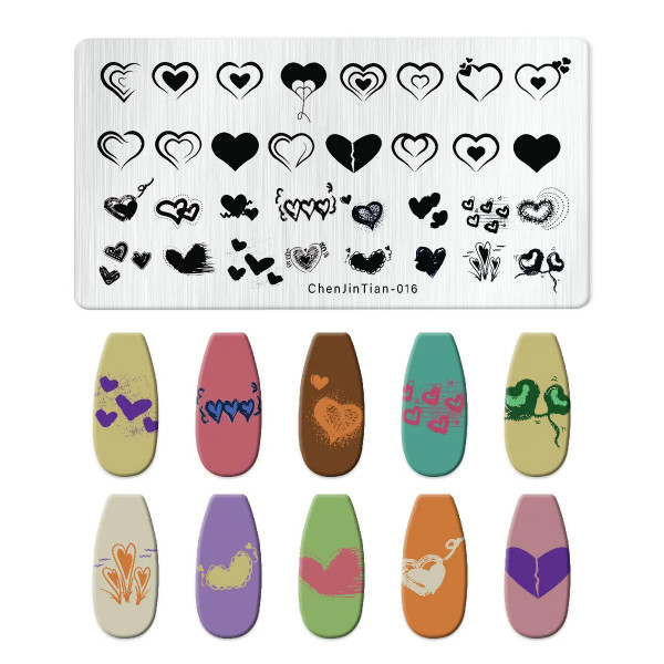 Stamping Schablone Love Herzen Nailart