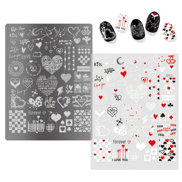 Stamping Schablone Valentinstag stempelplatte