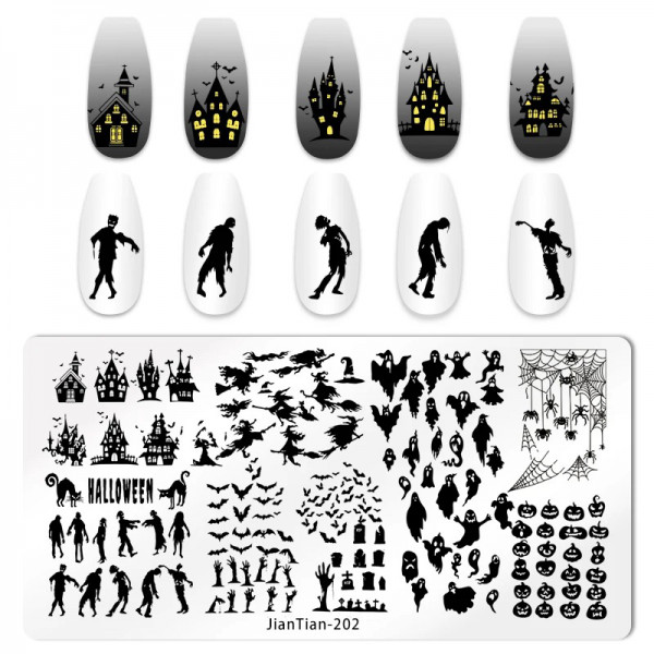 Stamping Schablone Halloween Nailart