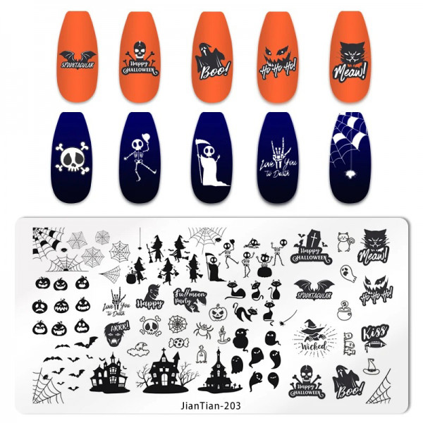 Stamping Schablone Halloween Nailart