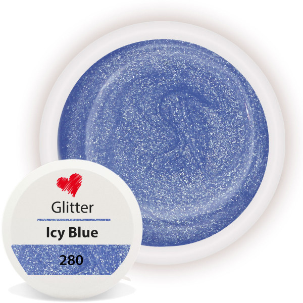 Glitter Farbgel Icy Blue für Winter